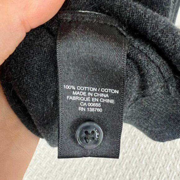 RW&Co Men's XL Dark Gray Collared Long Sleeve sweater Knit 100% Cotton - Picture 10 of 11